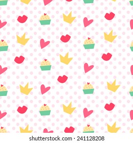 Retro pattern in the style of pin-up. Flat art