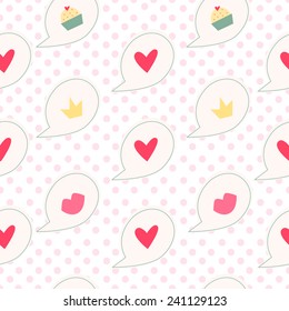 Retro pattern in the style of pin-up. Flat art
