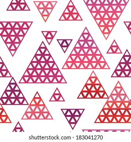 Retro pattern of triangle shapes. Colorful mosaic backdrop. Geometric hipster retro background, place your text on the top. Triangle background.