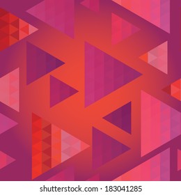 Retro pattern of triangle shapes. Colorful mosaic backdrop. Geometric hipster retro background, place your text on the top. Triangle background.