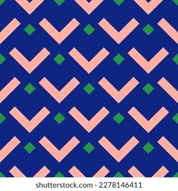 Patrón retro. Vector de textura geométrica sin costura. Simple adorno con líneas, malla, escala de peces, mosaicos repetidos. Fondo de geo de moda abstracto vintage. Azul, rosa y verde