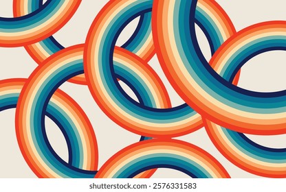 retro pattern Vintage colorful round background	