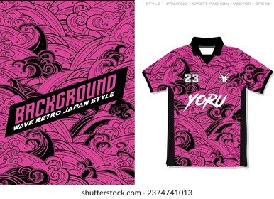 retro pattern wave Asia ornamental sublimation jersey design wave water cloud style