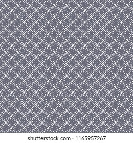 Retro pattern of wool fabric. Blue tweed texture. Grid  background. Vector illustration.