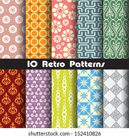 retro patterns collection set 1 for making seamless wallpapers