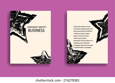 Retro Patterns for Placards, Posters, Flyers and Banner Designs. Grunge Stars.  Made in Vector. 