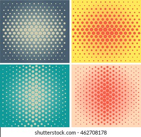 Retro pattern's unit collection. Pop-art background set.