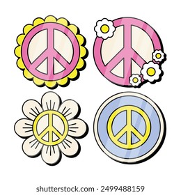 Retro Peace Sign Vector Illustration