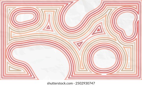 Retro peach fuzz blob contour line pattern on white background. Abstract vector illustration for desktop wallpaper, banner, poster, website, backdrop