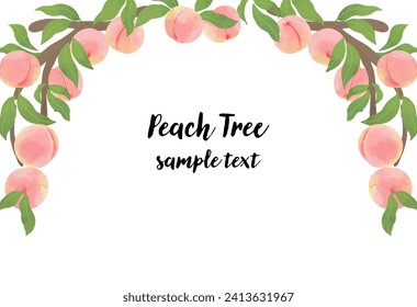 Retro Peach Horizontal Line Frame Illustration
