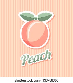 Retro peach with title on striped background