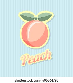 Retro peach with title on striped background