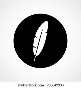 Retro pen symbol. Light weight symbol. Feather sign Icon Isolated on White Background