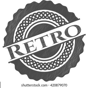 Retro pencil strokes emblem