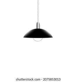 Retro pendant lamp in black design. Vector