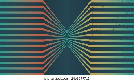 líneas de perspectiva retro fondo degradado amarillo rojo azul. Anuncio de rayas coloridas Antiguas grunge, telón de fondo y Vector de Fondo de pantalla.	