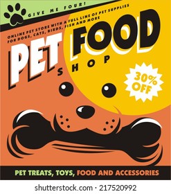 retro pet food poster