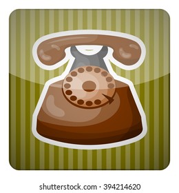 Retro phone colorful icon