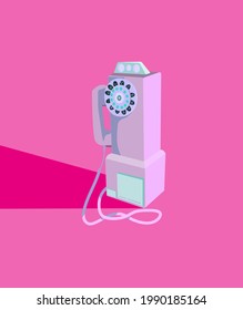 Retro phone design in bright neon colors. Illustration vector doodle hand drawn of retro-styled. Template for card, poster, banner, label, print for t-shirt.