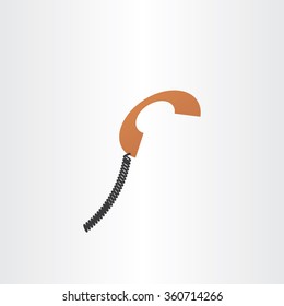 retro phone handset vector icon service