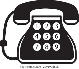 Retro phone. House phone vector icon.