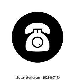 icono del teléfono retro. símbolo de icono de línea de ayuda aislado