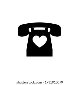 Retro phone icon on an isolated background.