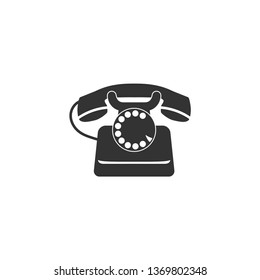 Retro phone icon in simple design. Vector illustration