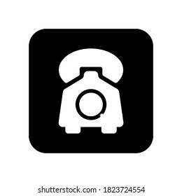 Símbolo de icono del teléfono retro vector aislado en fondo blanco