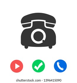 Retro phone icon. Vector web design