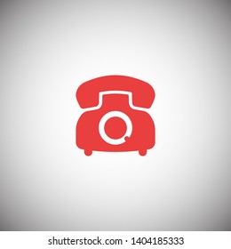 Retro phone icon. Vector web design