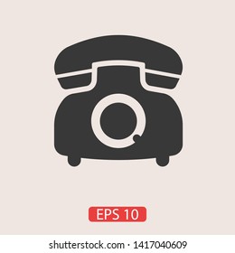 Retro phone icon. Vector web design