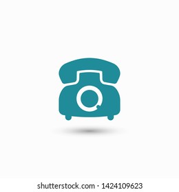 Retro phone icon. Vector web design