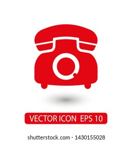 Retro phone icon. Vector web design
