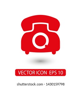 Retro phone icon. Vector web design