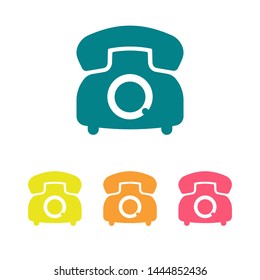 Retro phone icon. Vector web design