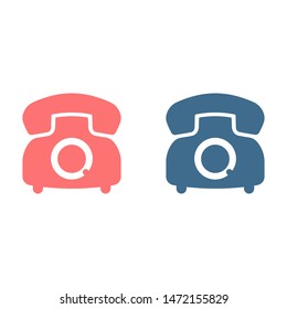 Retro phone icon. Vector web design