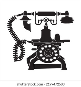 Retro-Telefon, Telefon, altes Telefon, Retro-alte Telefon, Vektorgrafik, Symbole