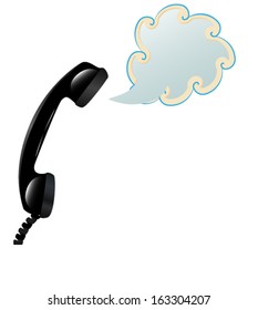 Retro phone with a speech bubble/Phone bubble/Vector design