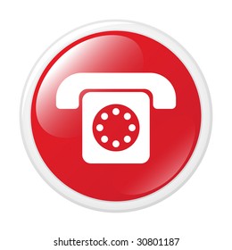 Retro phone. Vector icon