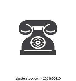 Retro phone vector icon. filled flat sign for mobile concept and web design. Old telephone glyph icon. Symbol, logo illustration. Vector graphics