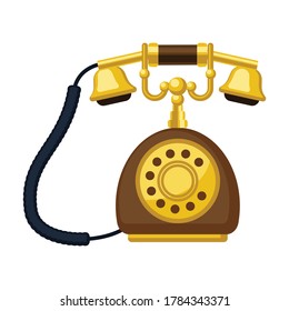 Retro phone vector icon.Cartoon vector icon isolated on white background retro phone.