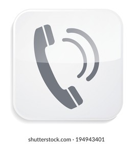 Retro phone white icon
