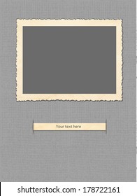 Retro photo background with place for text. Under the layer with dark rectangle there is spotted vintage background.
