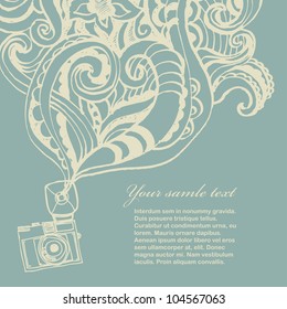 Retro photo camera card