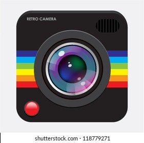 Retro photo camera icon