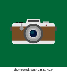 Retro photo camera icon flat