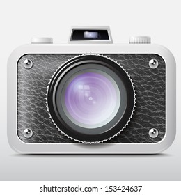 Retro photo camera icon  , vector