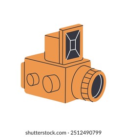 Retro photo camera. Professional photo equipment. Vector illustration.