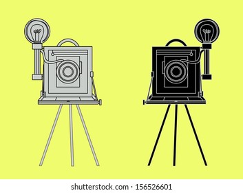 Retro photo camera, vector